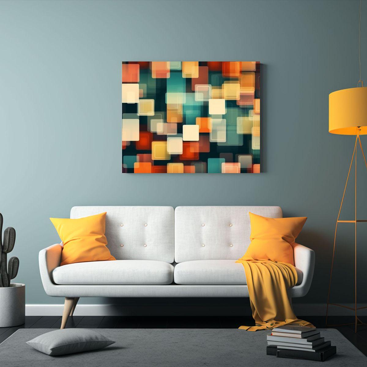 Cuadros Abstractos En Bastidor: Fondo Expresivo 30x20cm-2