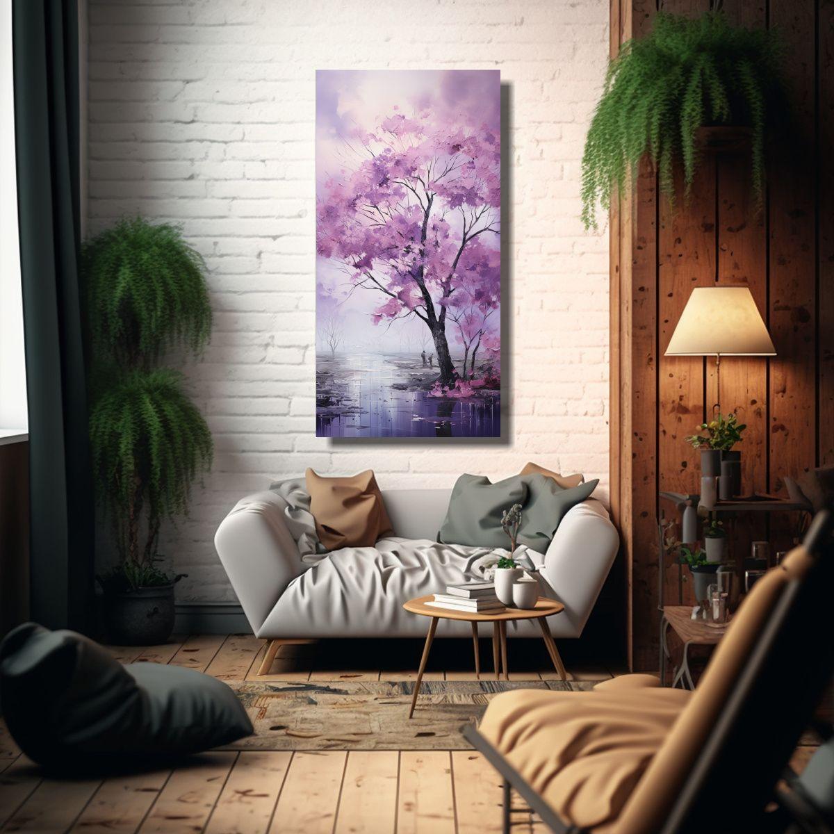 Cuadro Abstracto De Composición Floral En 60x120cm-2
