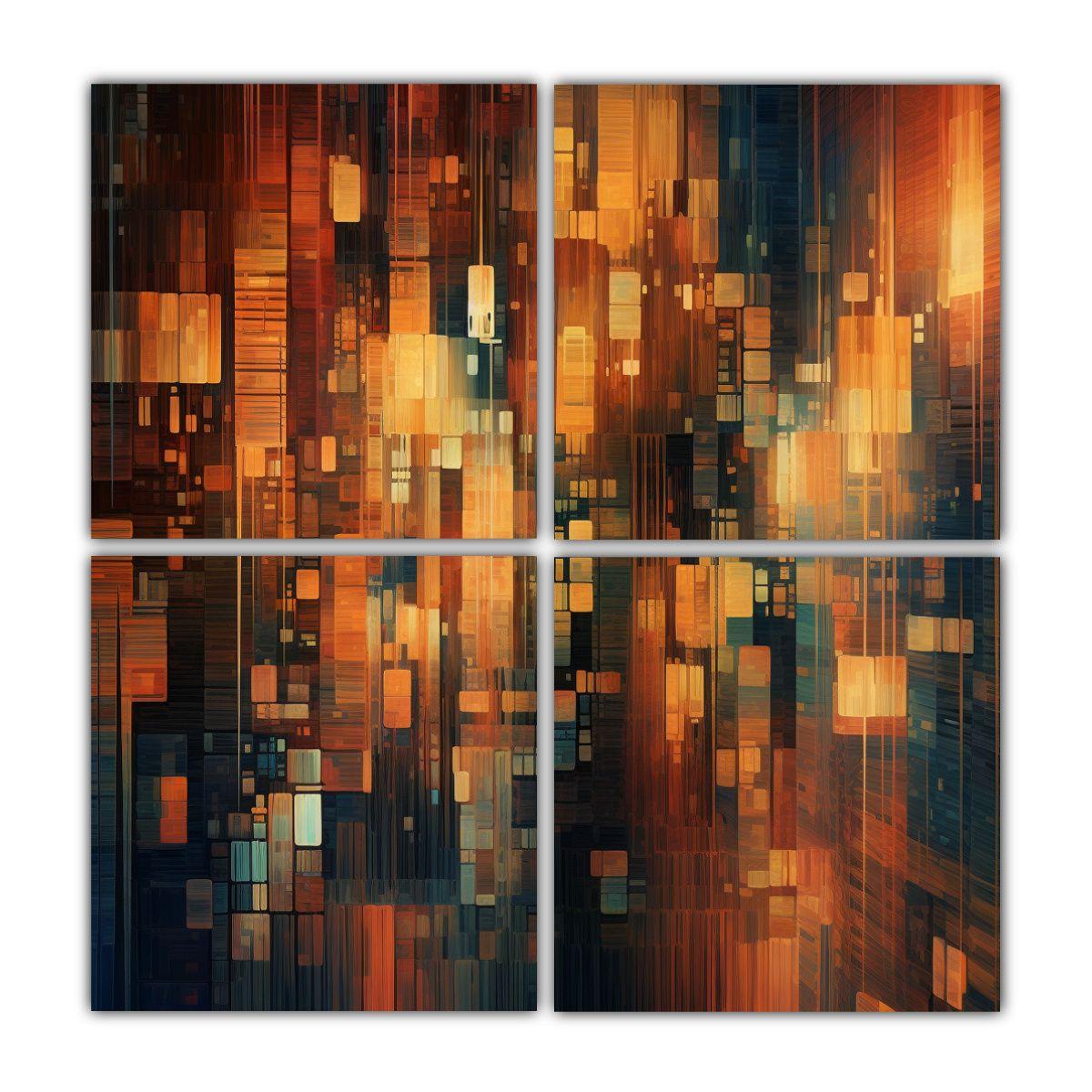 Cuadros Acuarela Interiores Abstractos Elegantes 180x180 Cm-0