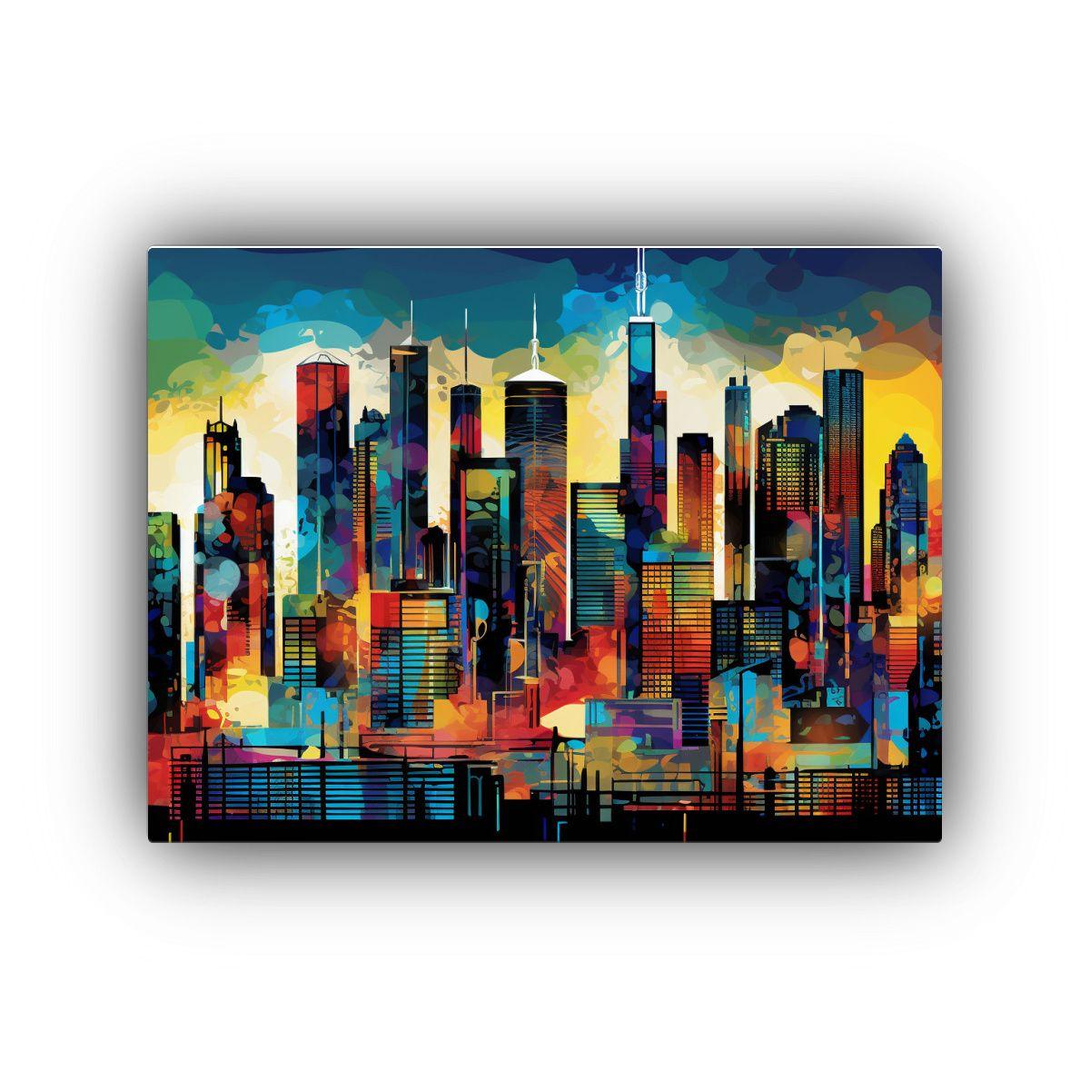 Cuadro Concepto Floral Con Skyline De La Ciudad 65x50cm-0