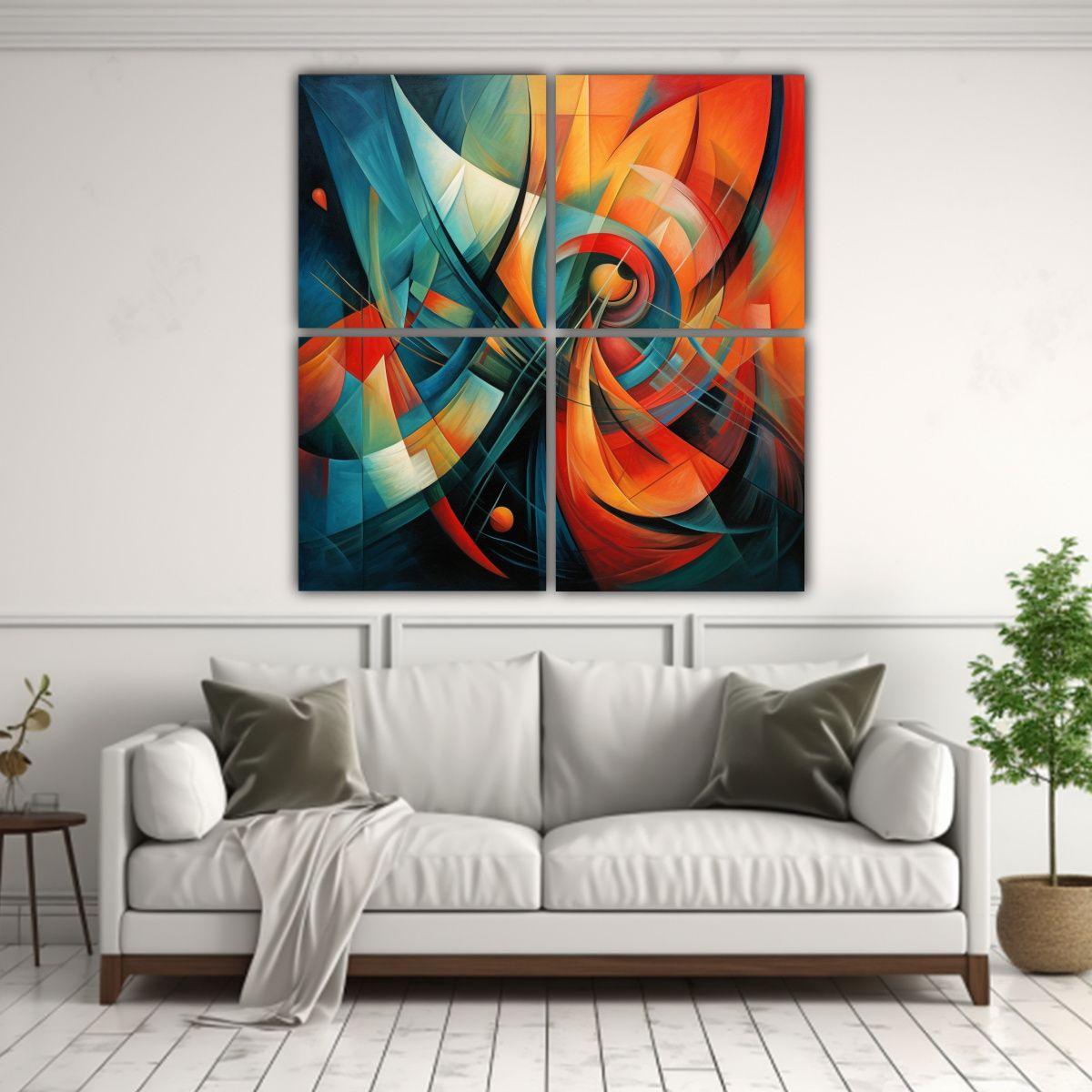 Pinturas Abstractas Lineales Para Decoración De 200x200 Cm-2
