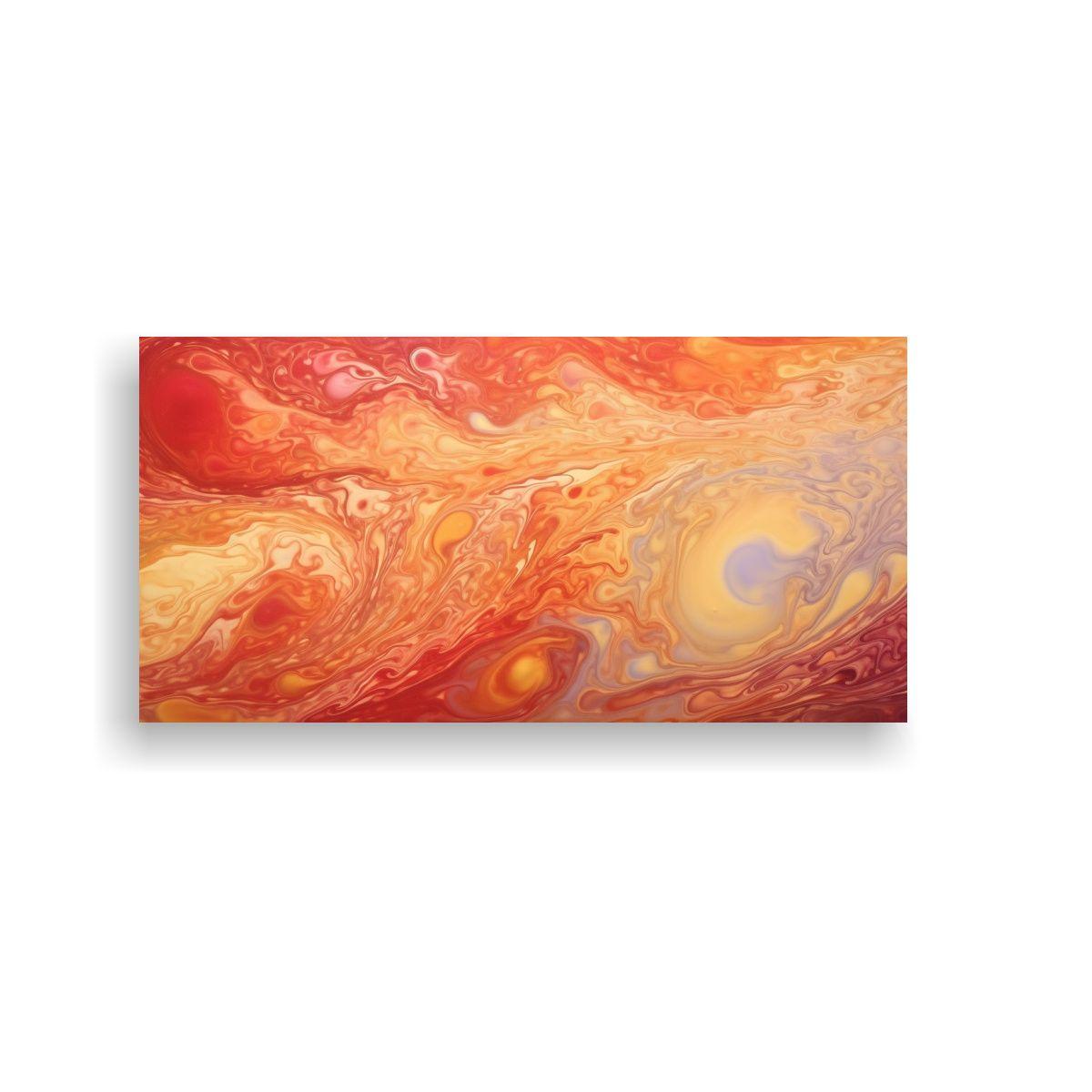 Cuadros Modernos De Lienzo En Agua Dorada Y Roja, 40x20cm-0