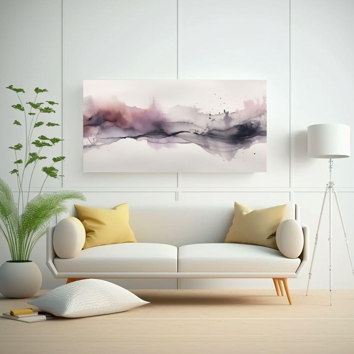 Cuadros Decorativos En Tela Con Textura Acuarela 100x50cm-2