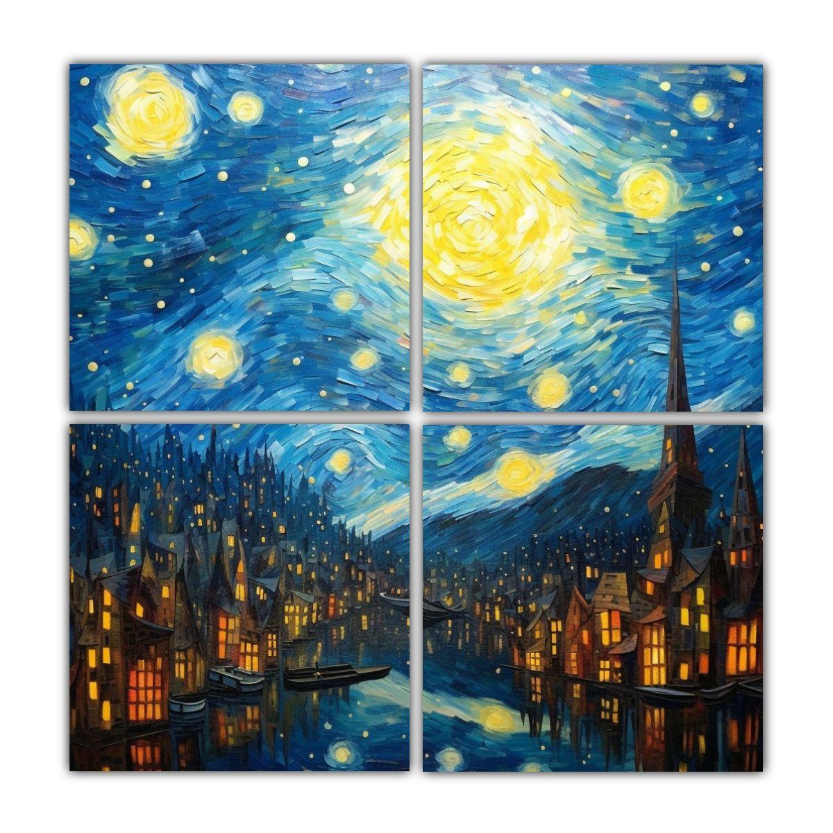 Pinturas Decorativas Con Estilo De Van Gogh En 60x60 Cm-0