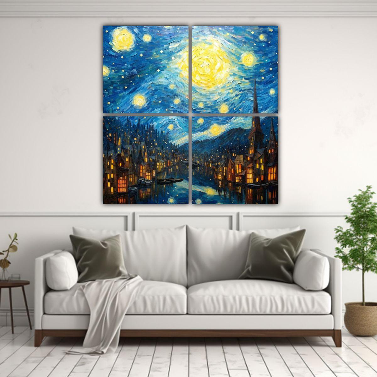 Pinturas Decorativas Con Estilo De Van Gogh En 60x60 Cm-2