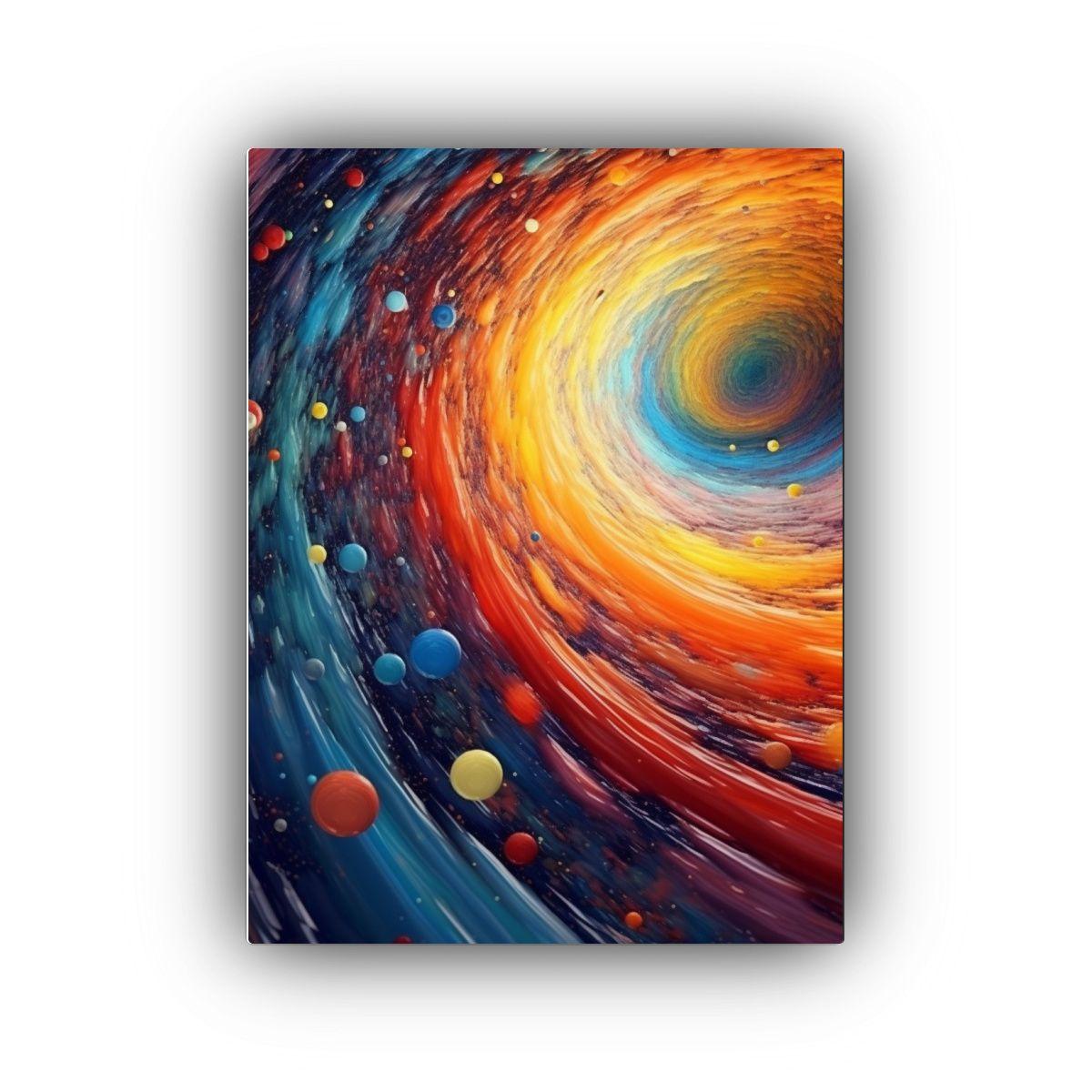 Pintura De Pared Abstracción Cósmica Colorida 30x45cm-0