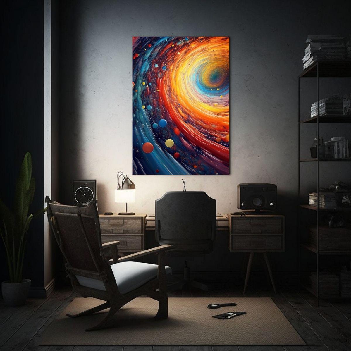 Pintura De Pared Abstracción Cósmica Colorida 30x45cm-2