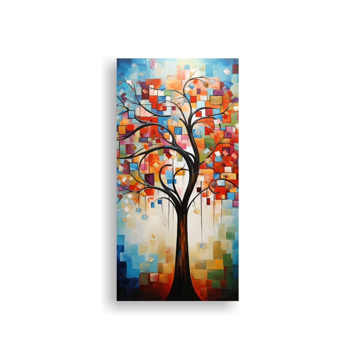Cuadro Abstracto De árbol De La Vida Con Finas 80x160cm-0