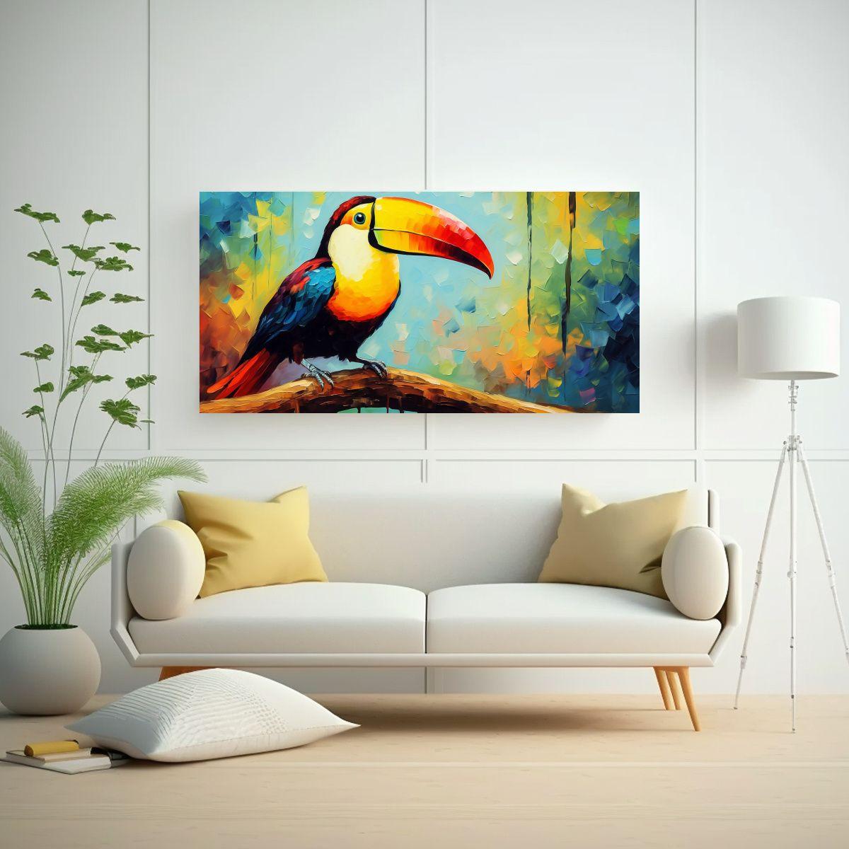 Cuadro Venta Personalidad: Aves Tucanes Estilo 60x30cm-2