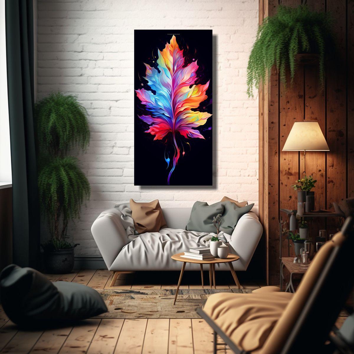 Pinturas Decorativas De Hojas De Acebo En Colores 70x140cm-2