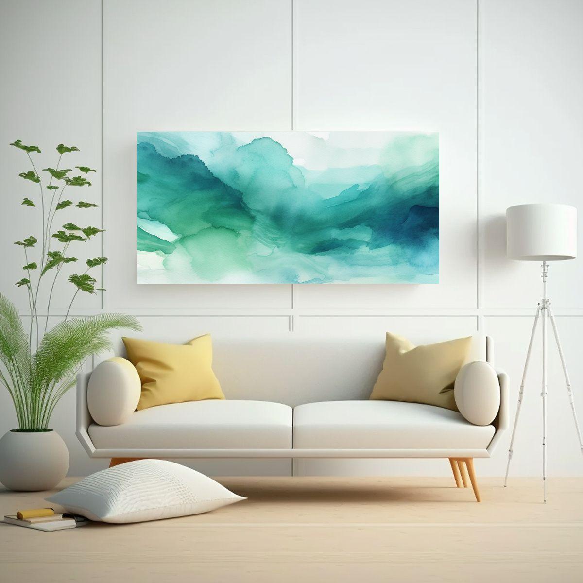 Pinturas Abstractas Acuarela Minimalista En Tonos 40x20cm-2