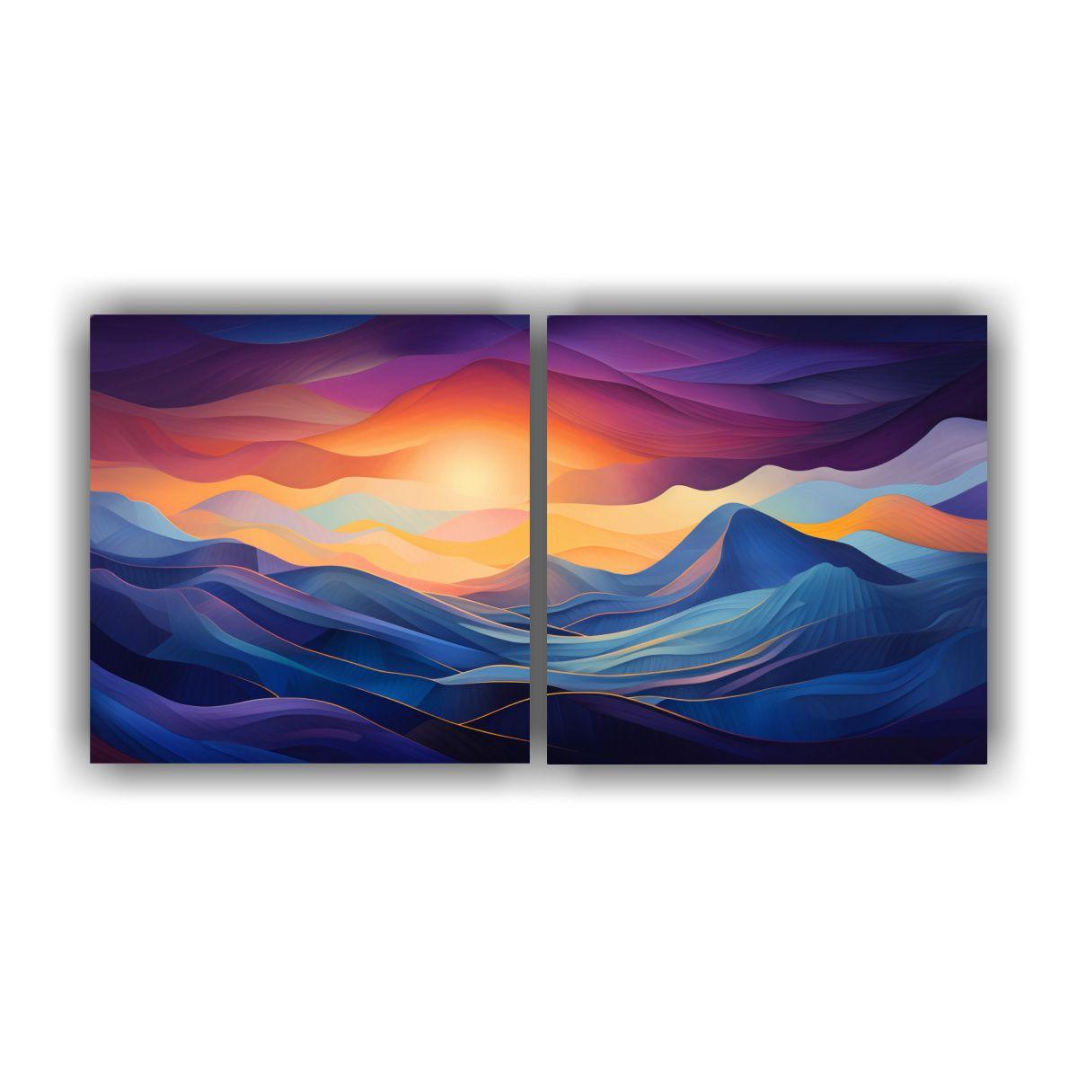 Cuadros Abstractos Montañas Al Anochecer 160x80 Cm-0