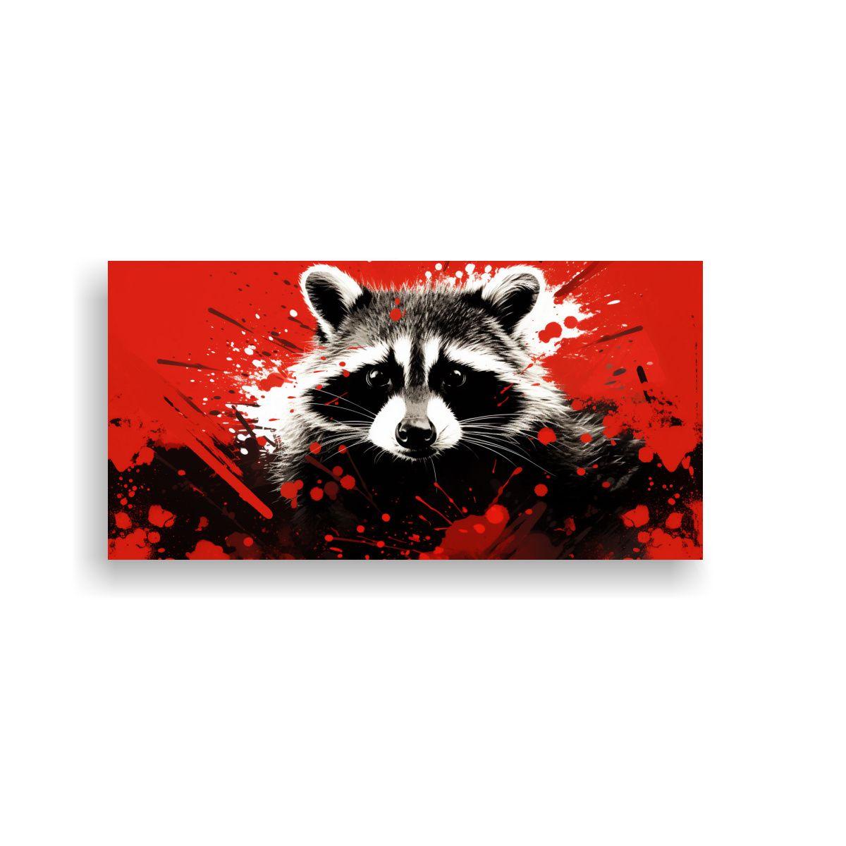 Poder A Raccoon In Red AND Black Colors En Arte 160x80cm-0