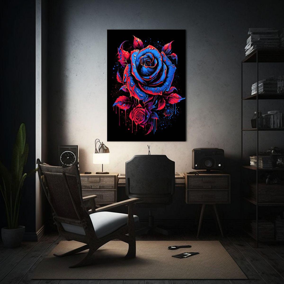 Cuadro De Rosa Vívida Y Atrevida En 40x60cm-2