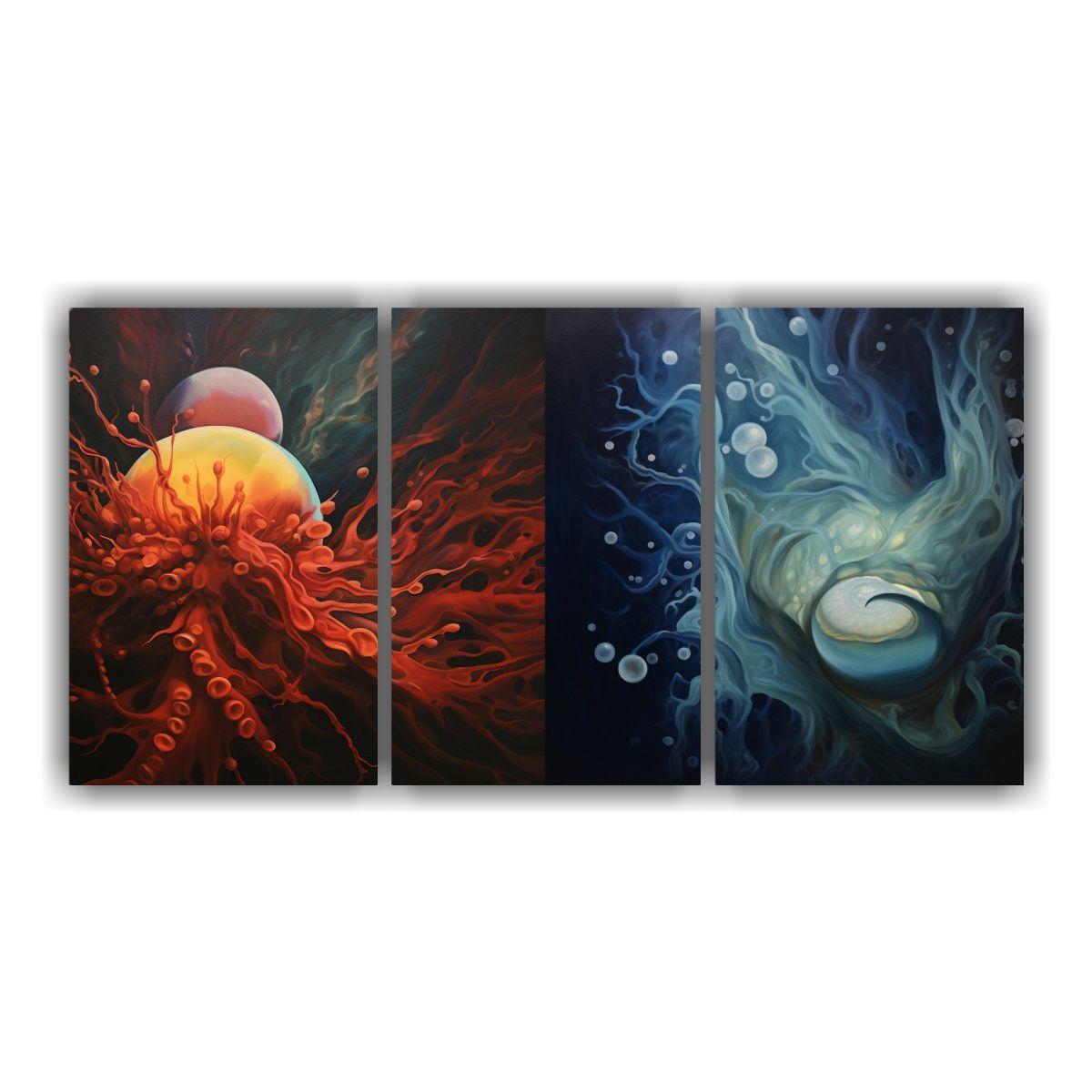 Pinturas Abstractas Modernas Del Océano Profundo 240x120 Cm-0