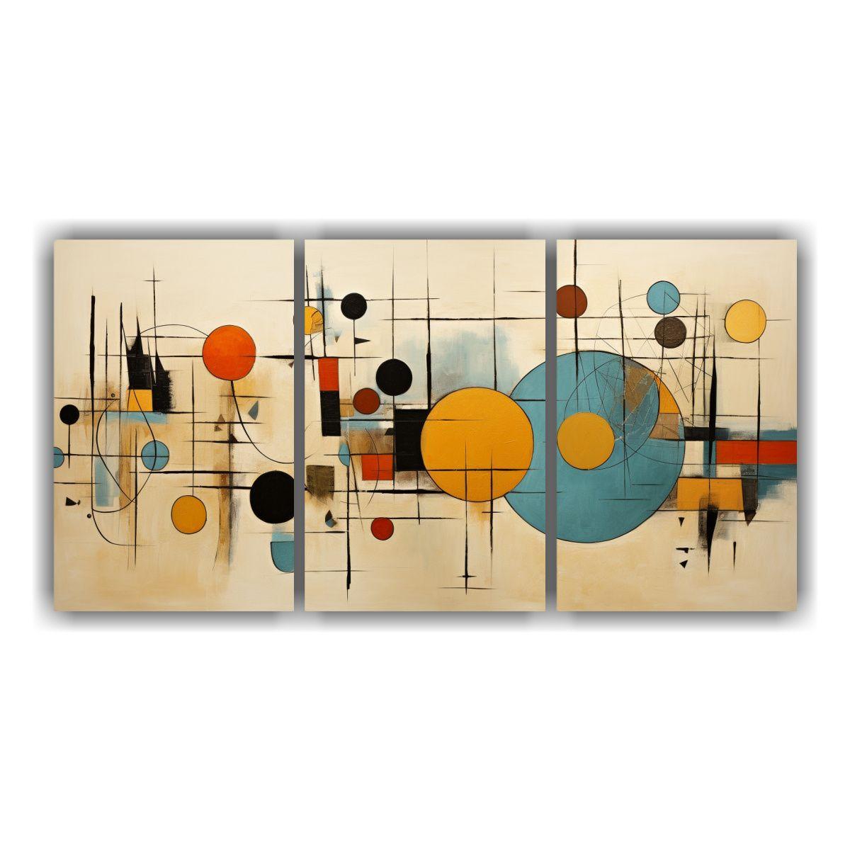 Conjunto 3 Composiciones Decorativo Moderno 90x45 Cm-0