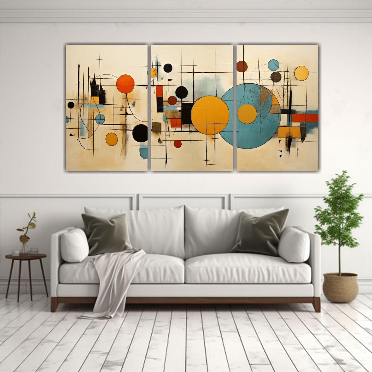 Conjunto 3 Composiciones Decorativo Moderno 90x45 Cm-2