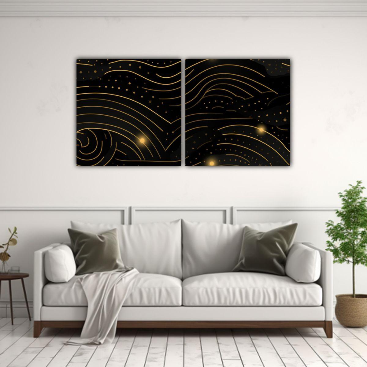 Juego De 2 Lienzos Cálidos, Inspiración Arte 160x80 Cm-2