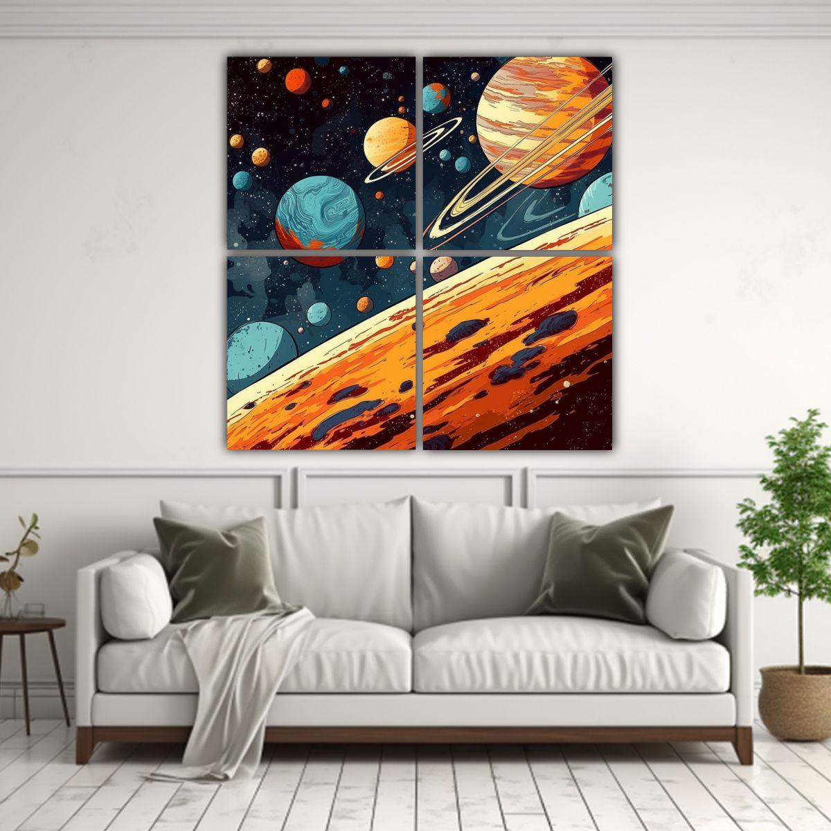 Pinturas Cómic Estilo Moderno Minimalista 160x160 Cm-2