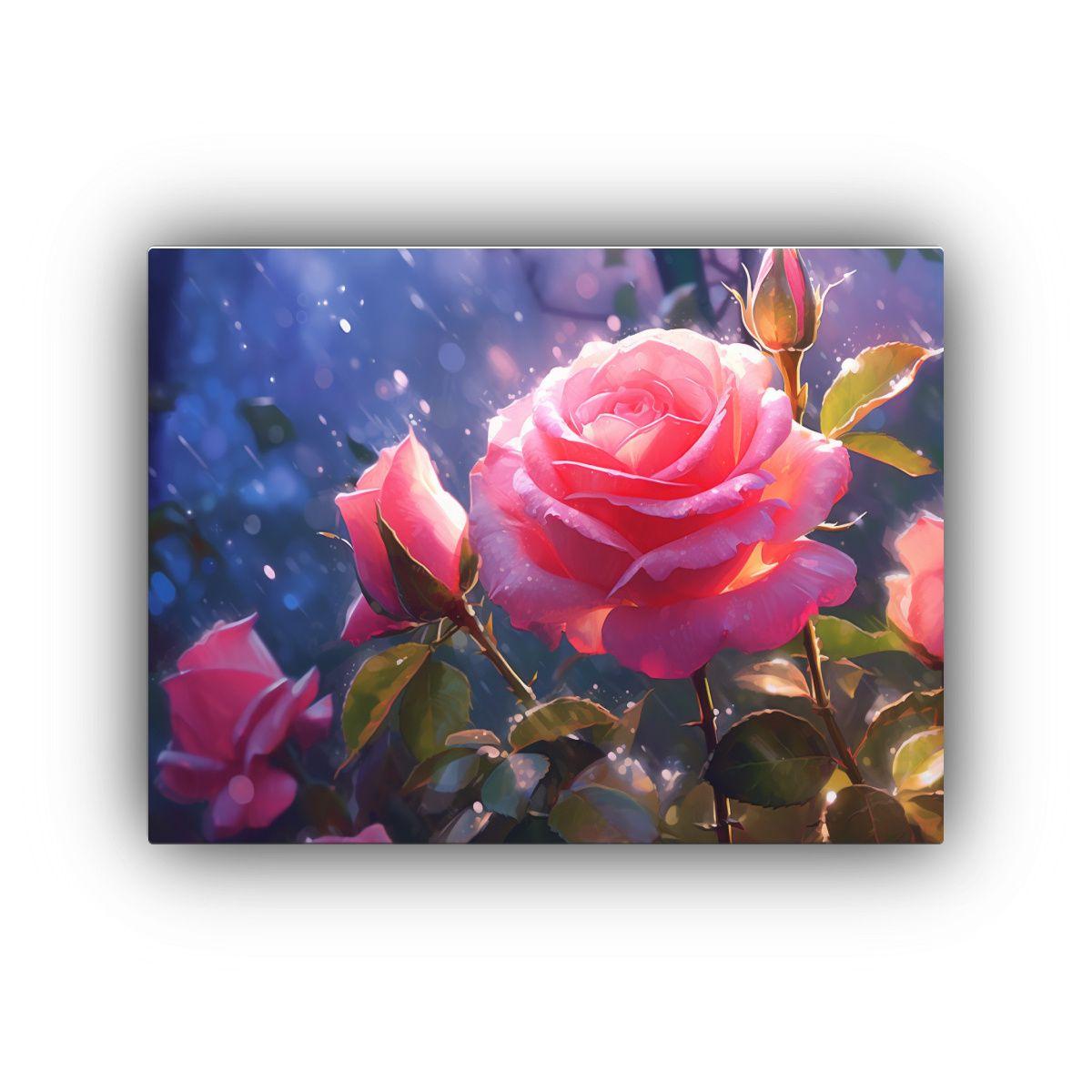Pintura Decorativa De Escena De Rosa Para El Día De San Val 45x30cm-0
