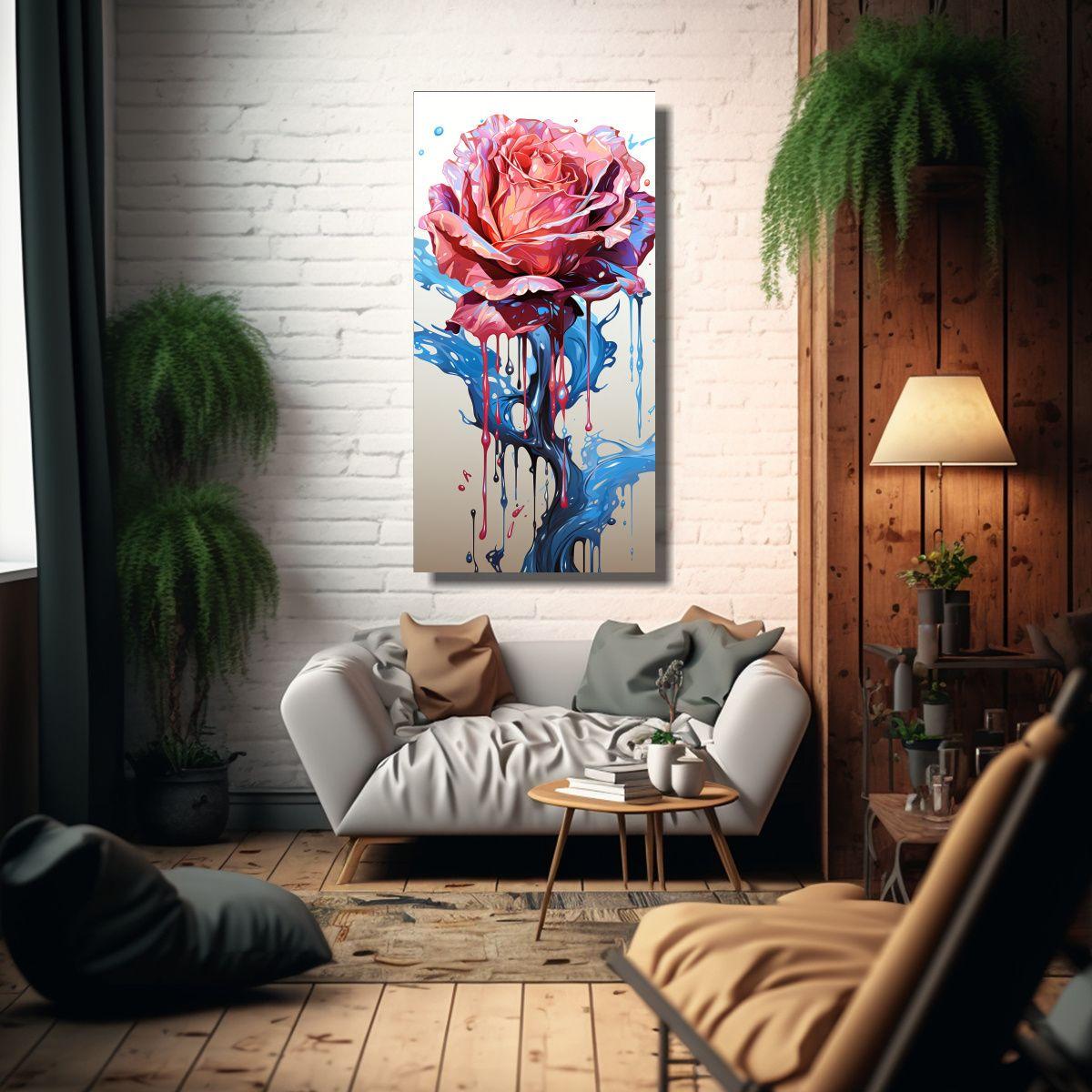Lienzo Conceptual único Con Logo Goteante Cian 70x140cm-2