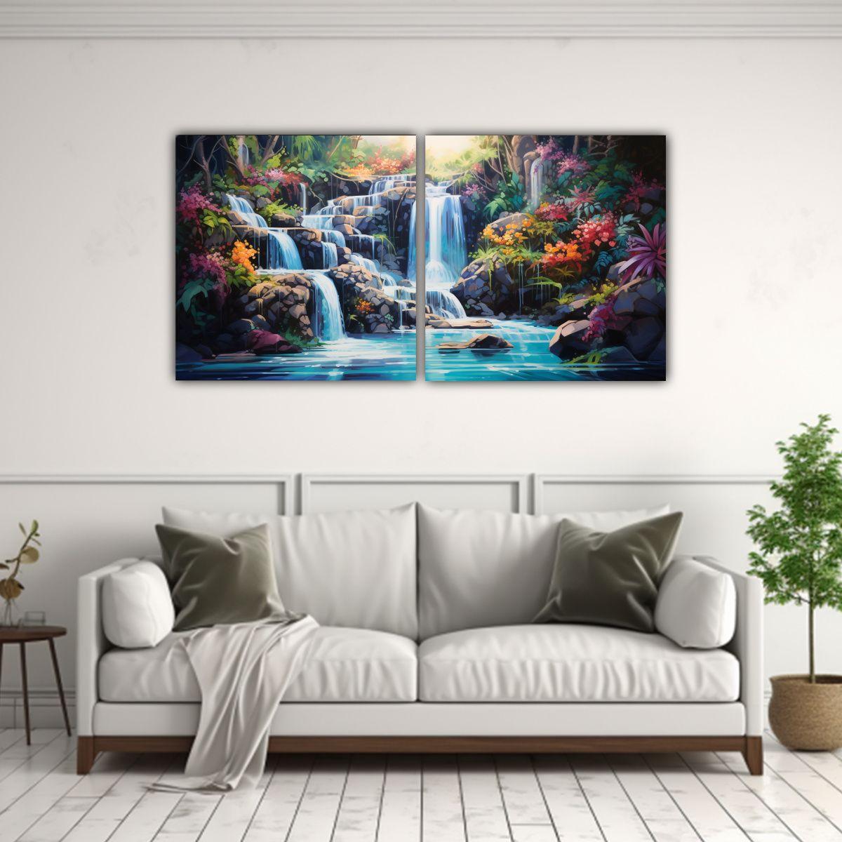 Pinturas Decorativas Abstractas En Acuarela 80x40 Cm-2