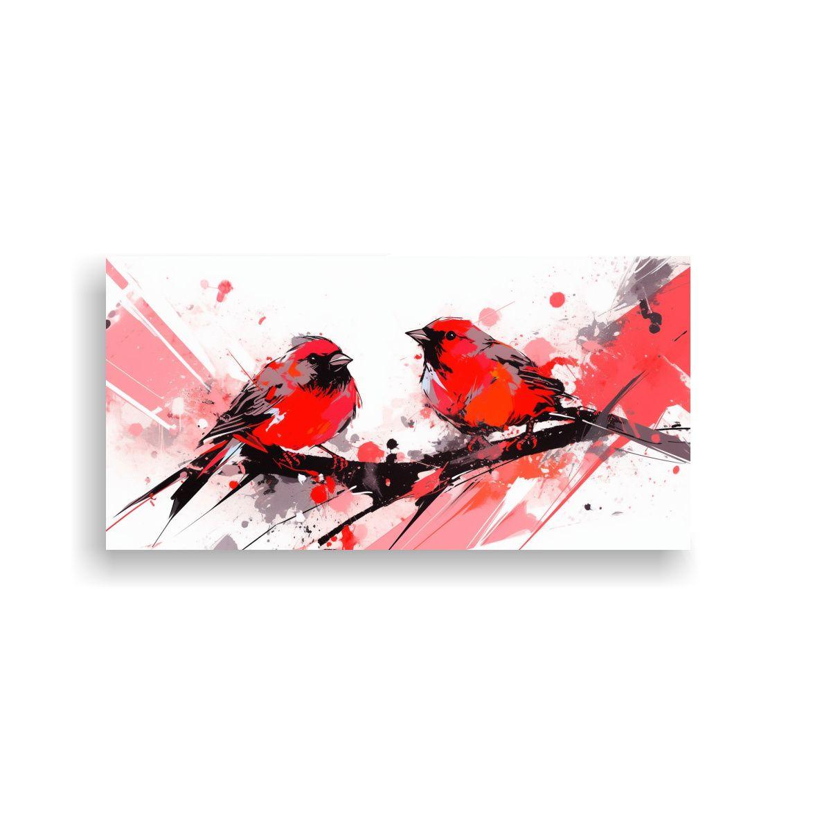 Cuadros Decorativos Equilibrio Visual En Tonos Roj 100x50cm-0