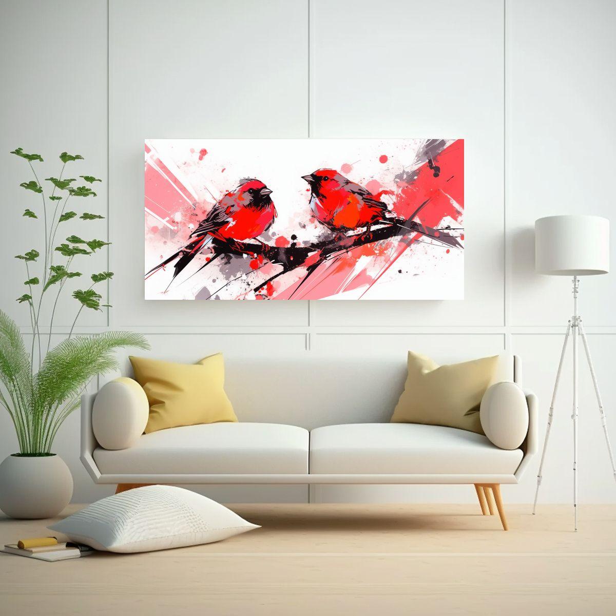 Cuadros Decorativos Equilibrio Visual En Tonos Roj 100x50cm-2