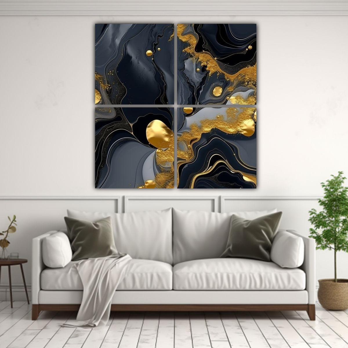 4 Cuadros Decorativos De Poder De Composiciones 200x200 Cm-2