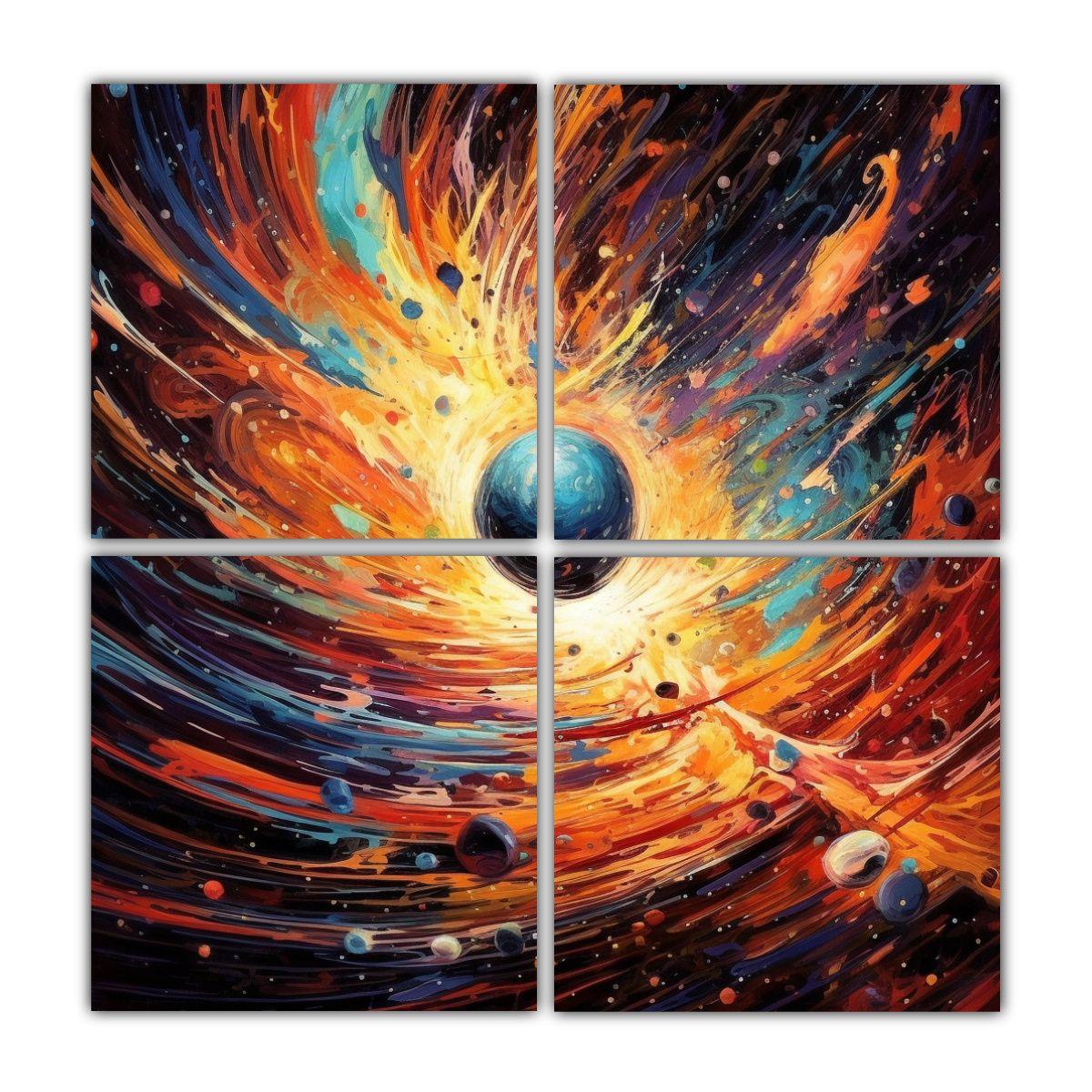 Pintura Abstracta Vitalidad Espacio Exterior 120x120 Cm-0