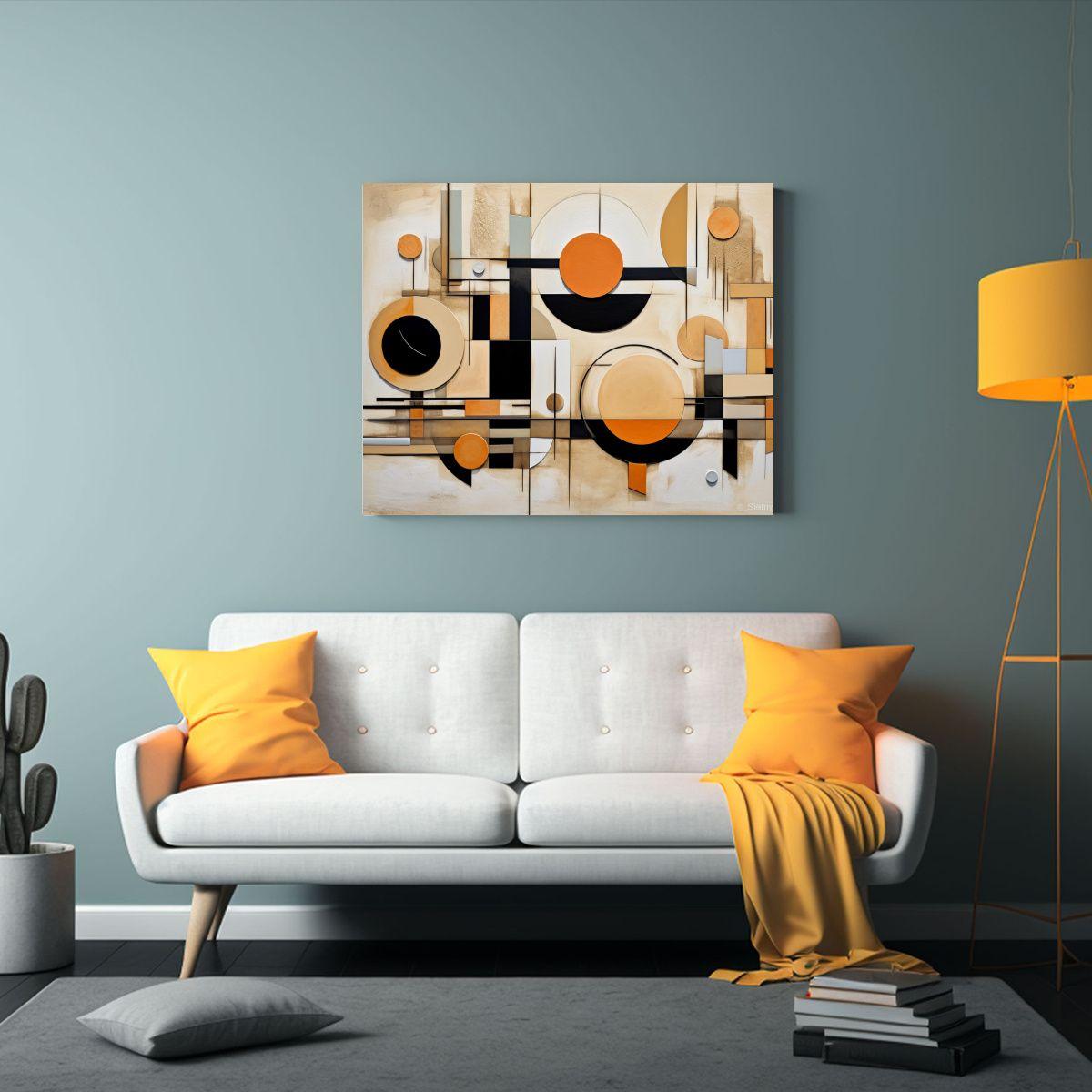 Cuadro Abstracto Inspirado En Arte Zen Y Modernismo, Diseño 60x40cm-2
