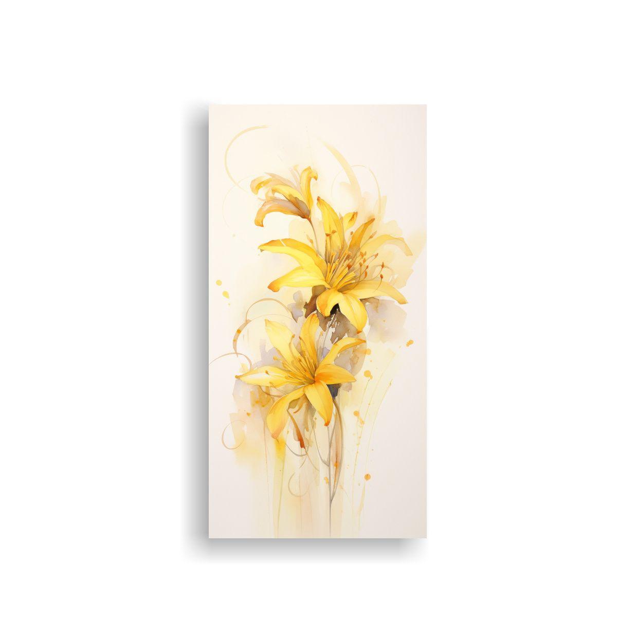 Pintura Abstracta Duradera De Flores En Tonos 70x140cm-0