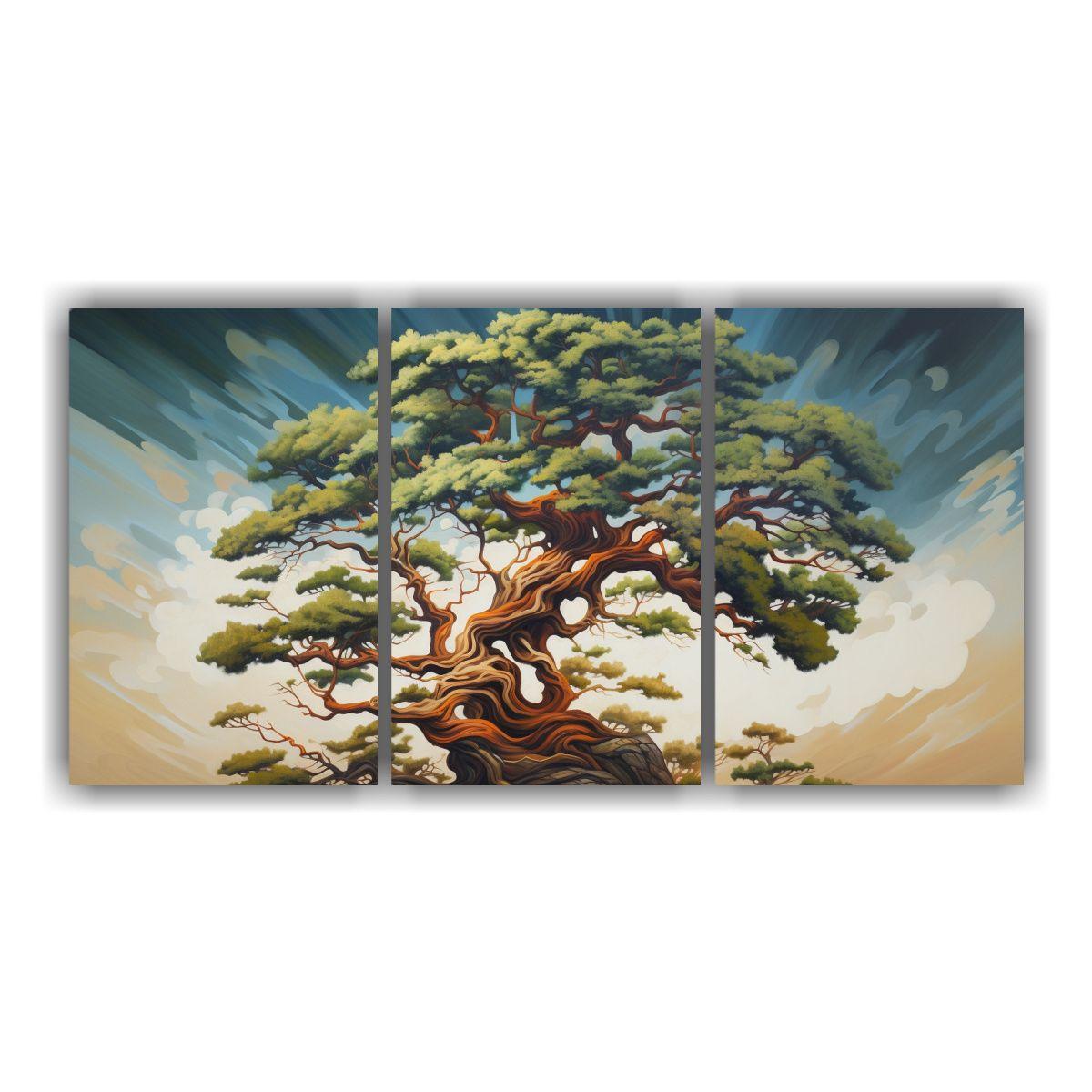 Pintura Abstracta Vida De Un árbol De Cedro 150x75 Cm-0