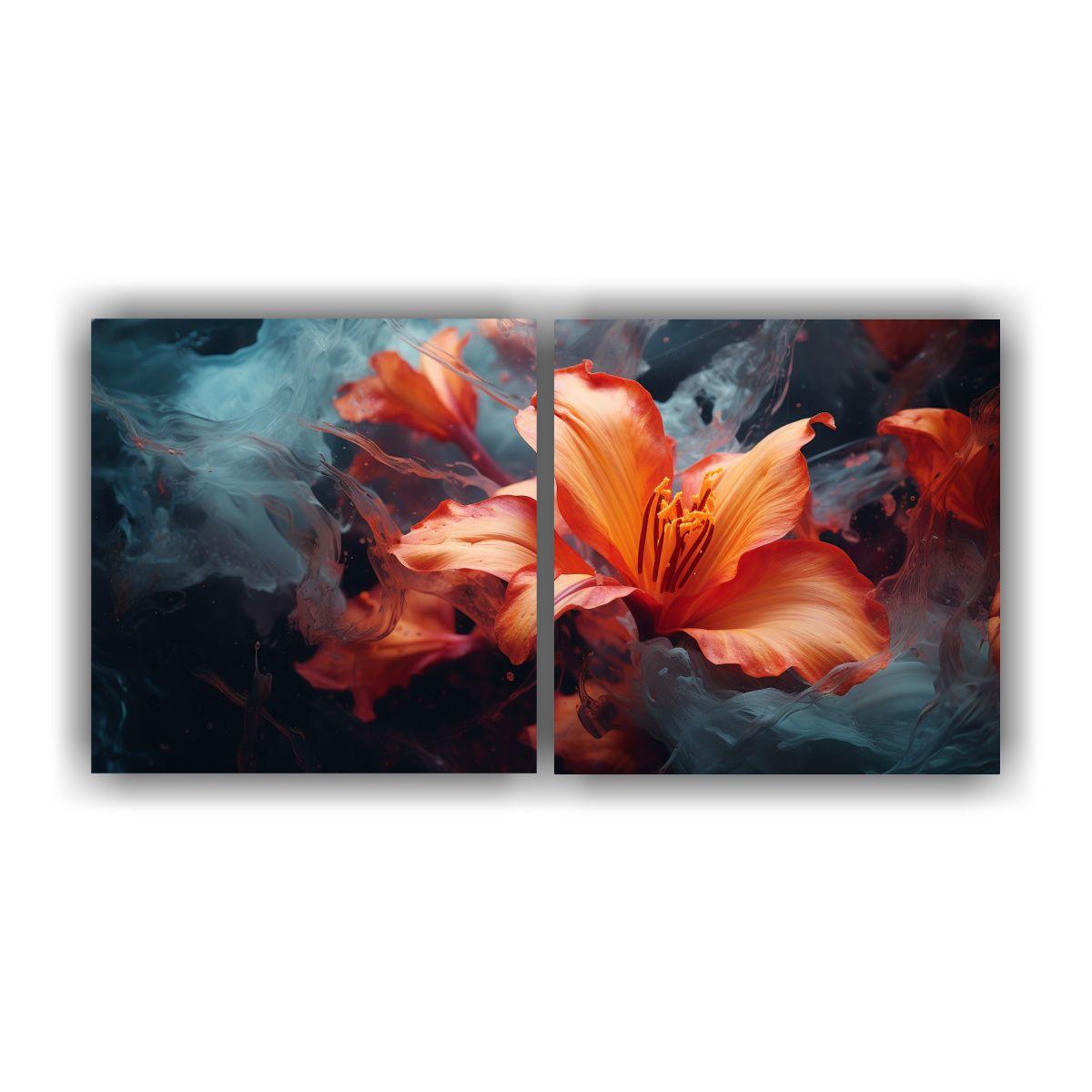 Cuadros Florales Abstractos Con Perspectivas 160x80 Cm-0