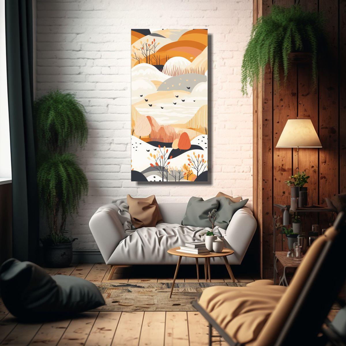 Pinturas Decorativas De Paisaje Escandinavo 70x140cm-2