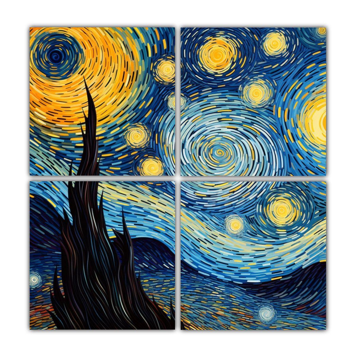 4 Lienzos De Tela Tonos Fantasía Interpretación 200x200 Cm-0