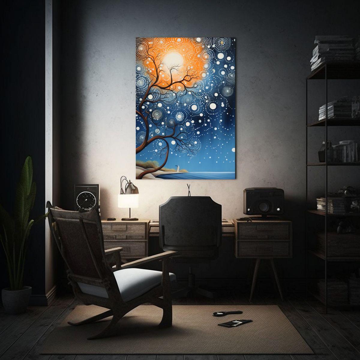 Cuadro Espectacular Pintura Aborigen De Una Playa 40x50cm-2