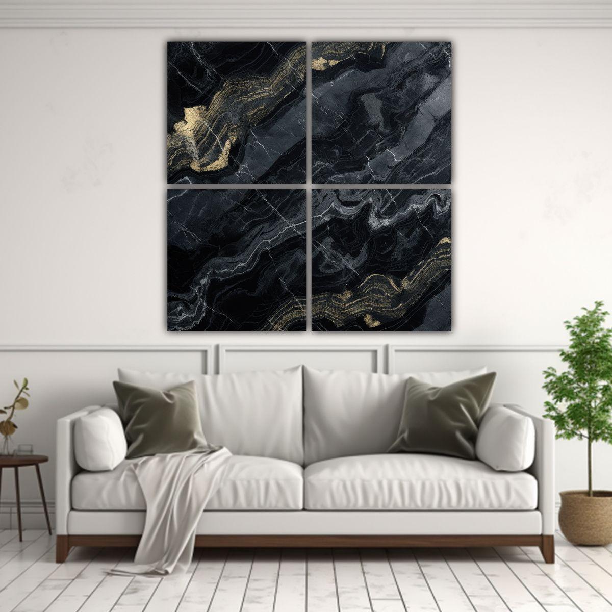 4 Cuadros De Arte Con Tonos Juveniles, Ejemplar 60x60 Cm-2