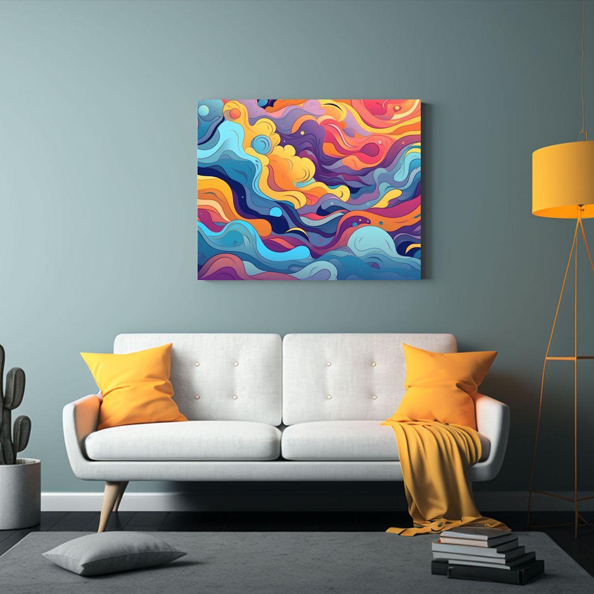 Cuadros De Arte Acuarela Estilo Cartoon Para Decoración De  120x80cm-2