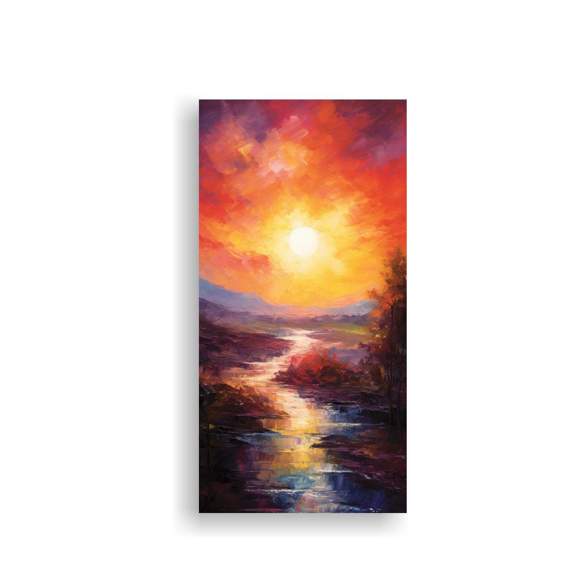 Pintura Decorativa De Fusión Abstracta De Canva 30x60cm-0