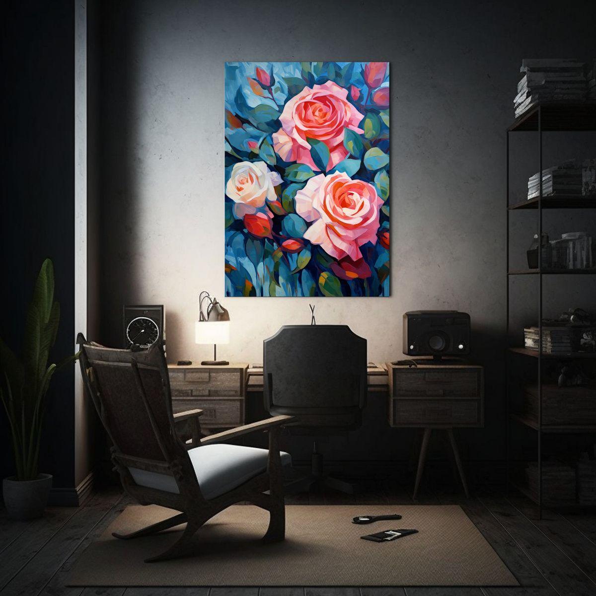 Cuadro Original De Pintura Al óleo En Rosa, 30x45cm-2