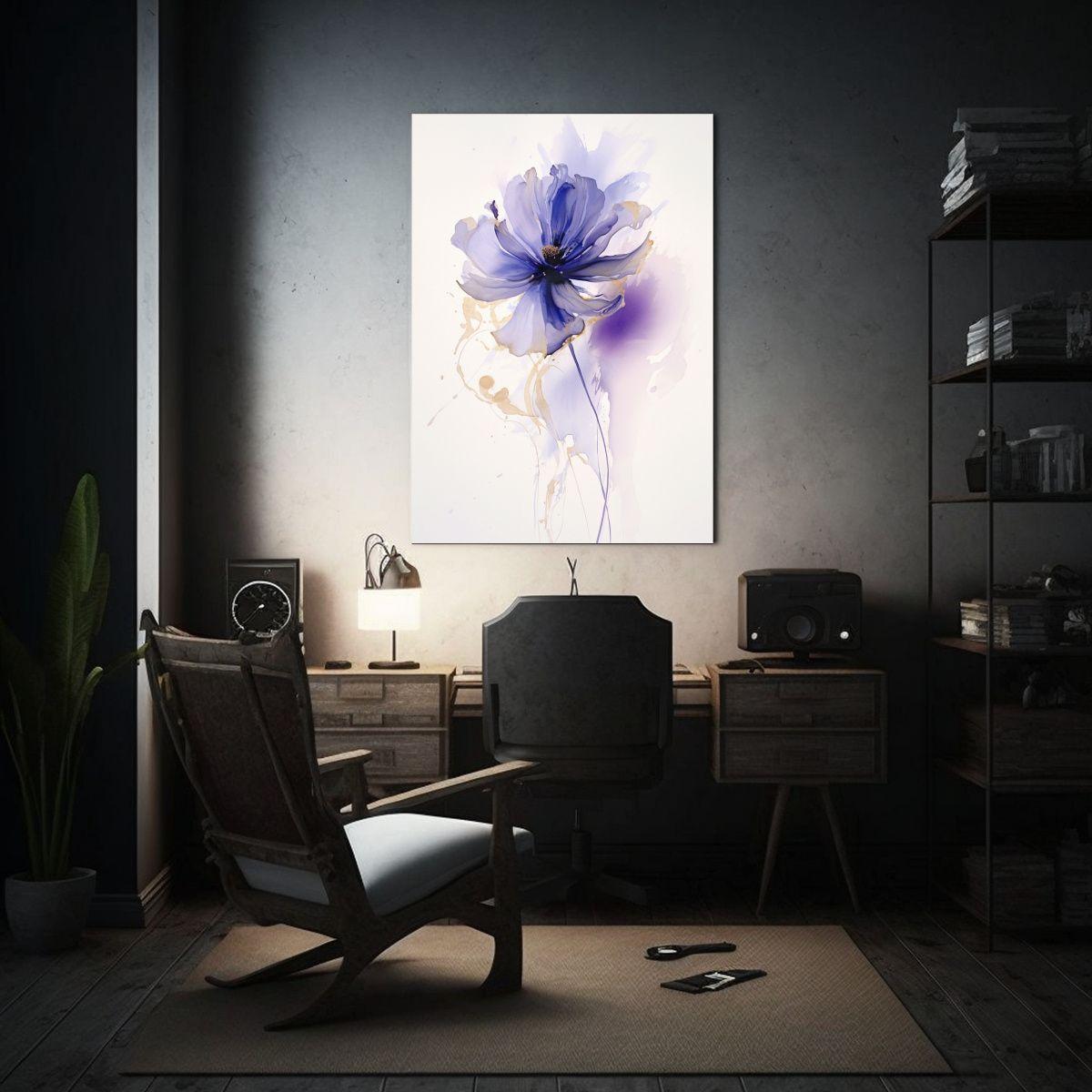 1 Cuadro Estilo Galeria Flores Moradas Sobre 20x30 Cm-2