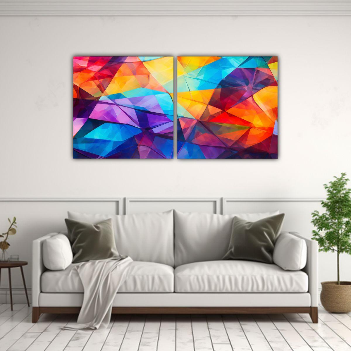 Pintura Abstracta Colorida Patron Intenso 40x20 Cm-2