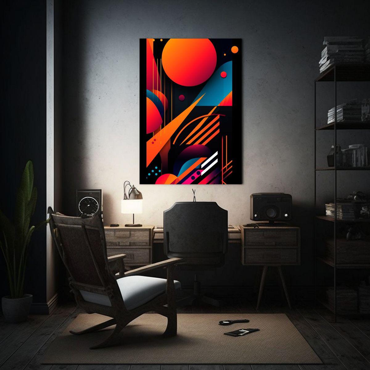 Pintura Moderna Artesanal Con Forma Abstracta 30x45cm-2