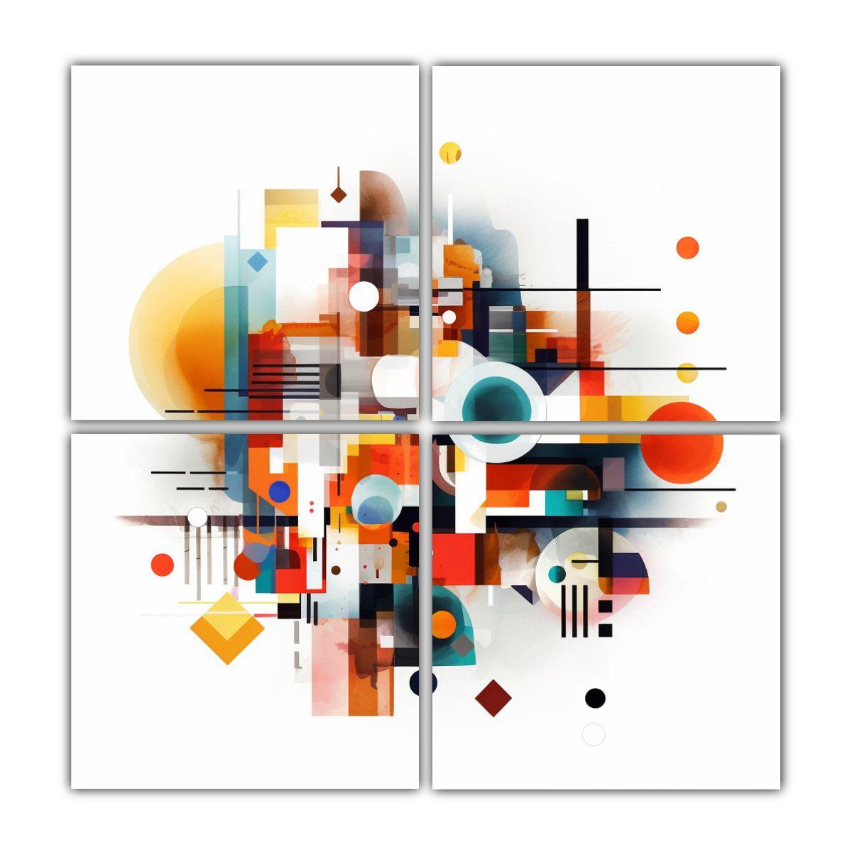 Conjunto De Cuadros Fotografía Geométricos 200x200 Cm-0