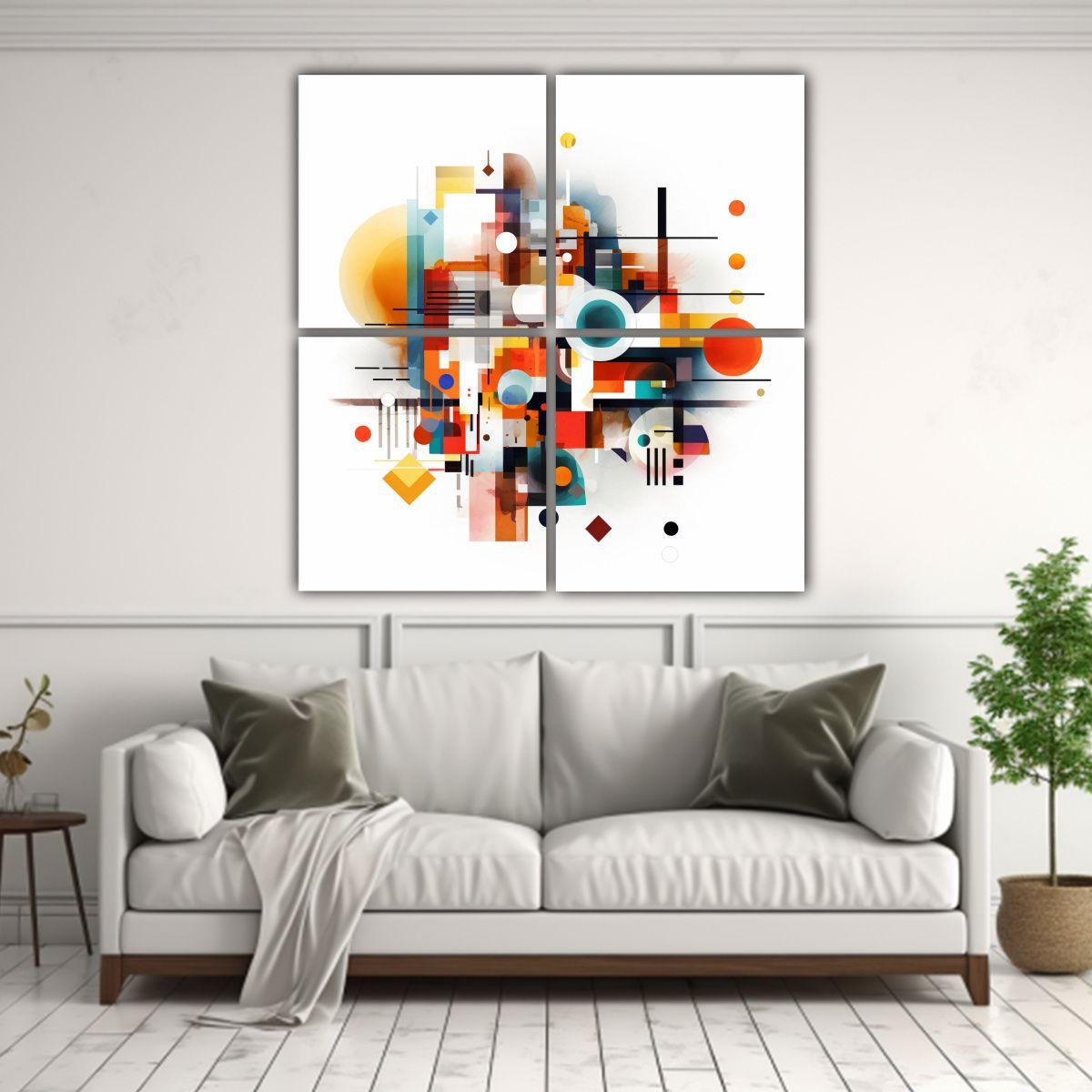 Conjunto De Cuadros Fotografía Geométricos 200x200 Cm-2