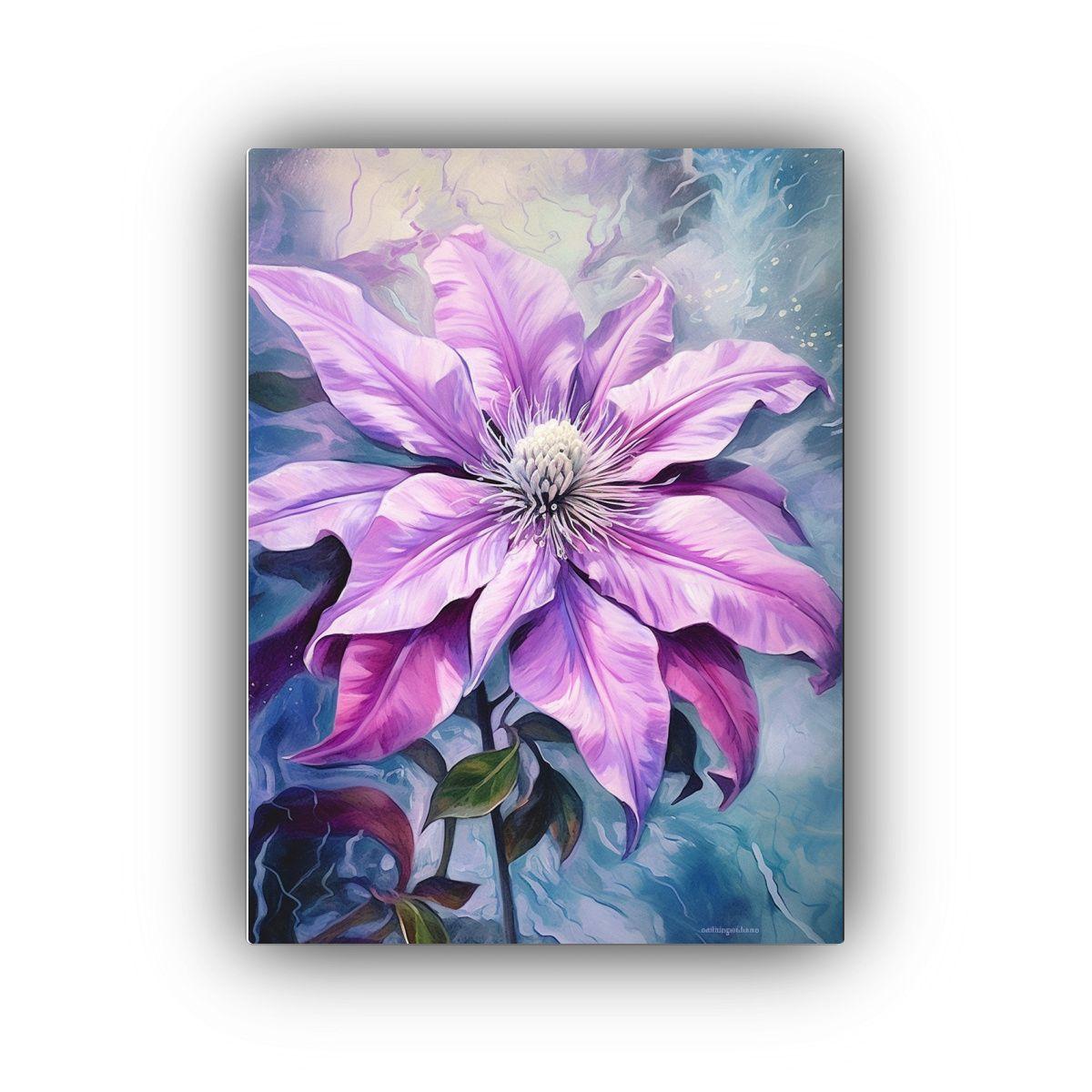 Cuadro Diseño Clemátide De Plata Y Magenta: 30x45cm-0