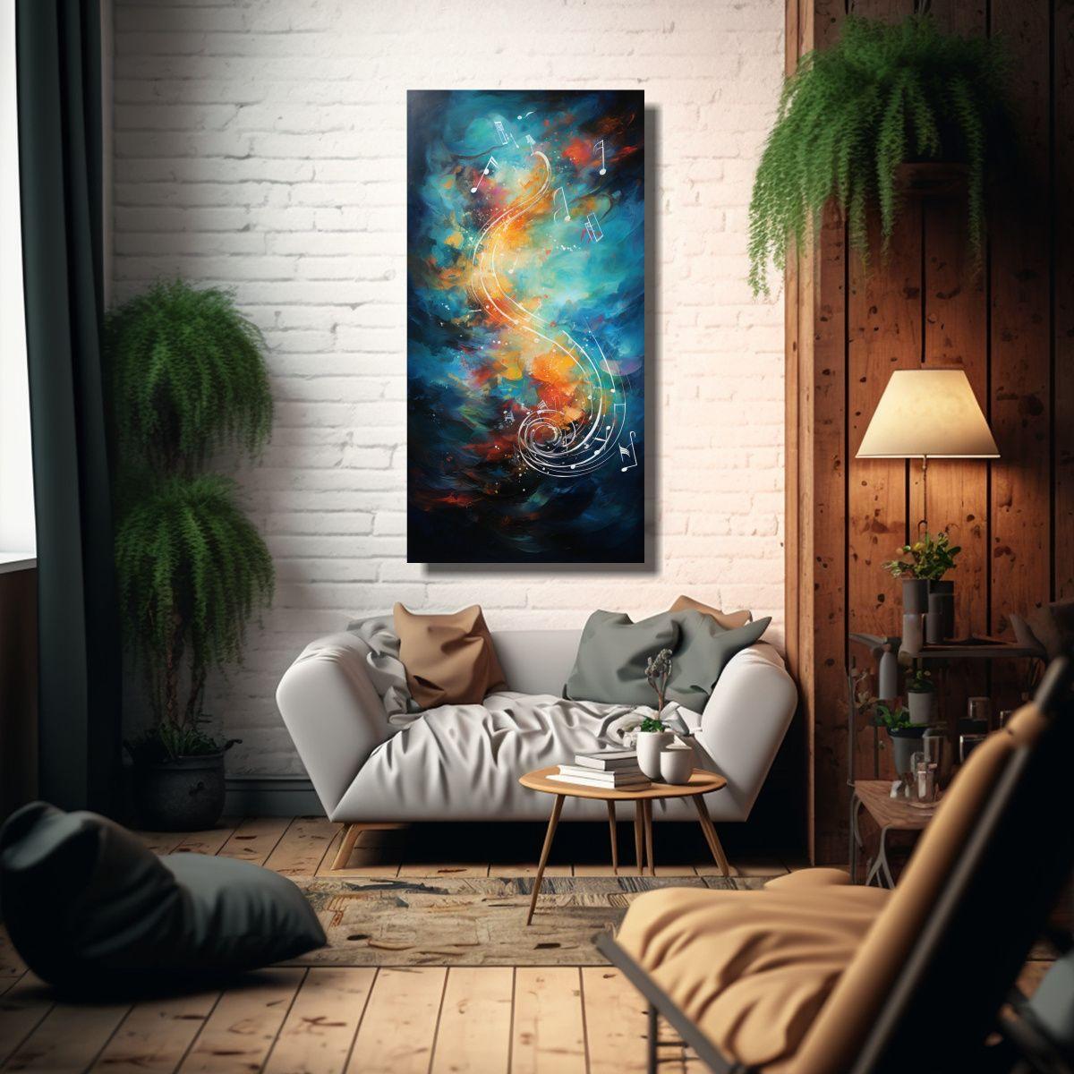 Cuadro Abstracto Melodías De Una Canción 50x100cm-2