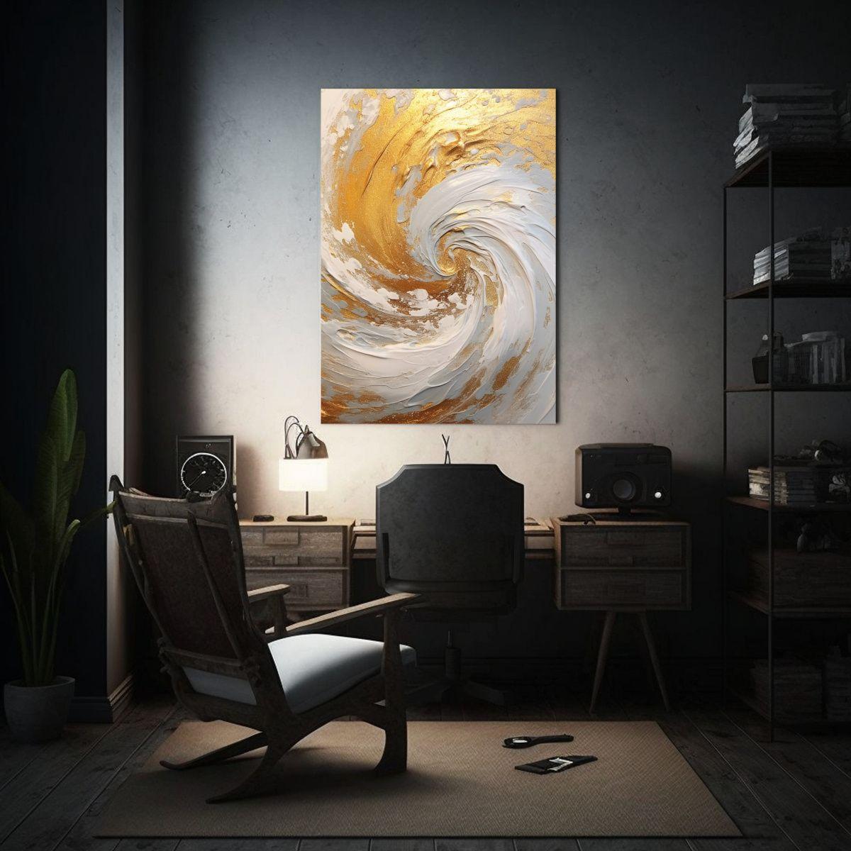 Pintura Mural Patrón Intenso Thanh Binh Oro Swirl Acrylic E 50x65cm-2