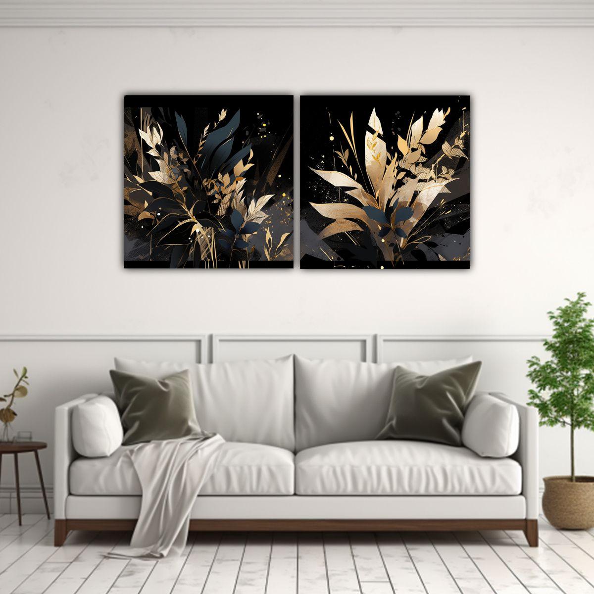 Pinturas De Decoración En Vida Gold Y Negro, 140x70 Cm-2